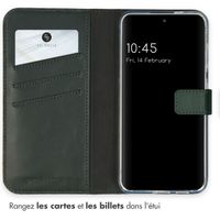 Selencia Étui portefeuille en cuir véritable Samsung Galaxy S24 - Vert
