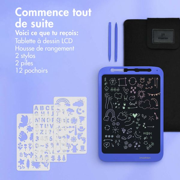 imoshion Tablette de dessin LCD pour enfants - Avec écran couleur et 2 stylos - Cobalt Blue
