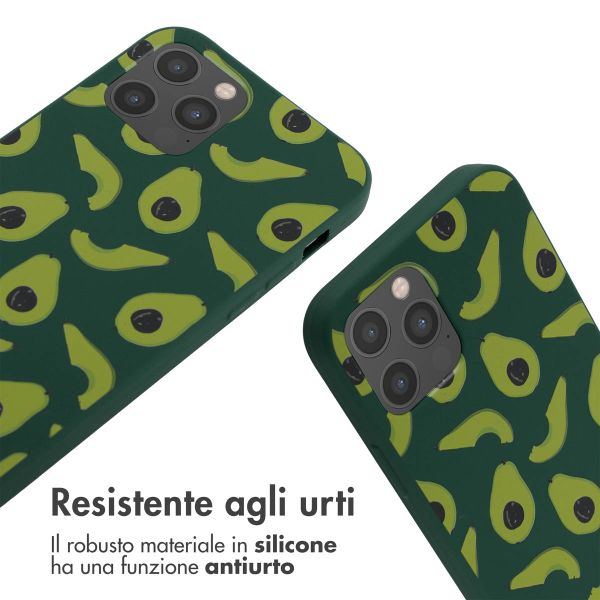 imoshion Coque design en silicone avec cordon Apple iPhone 12 (Pro) - Avocado Green