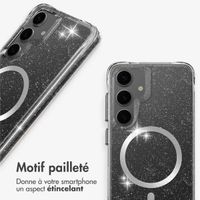 imoshion Coque arrière transparente Pailletée avec MagSafe Samsung Galaxy S25 Plus - Argent