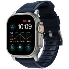 Nomad Bracelet robuste FKM Apple Watch Series 1 t/m 11 / SE / Ultra (44/45/46/49 mm) - Argent / Bleu