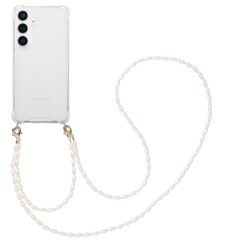 imoshion Coque avec dragonne + bracelet - Perles Samsung Galaxy S25 Plus - Transparent