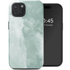 Selencia Coque arrière Vivid Tough avec MagSafe iPhone 15 - Marble Grayed Jade