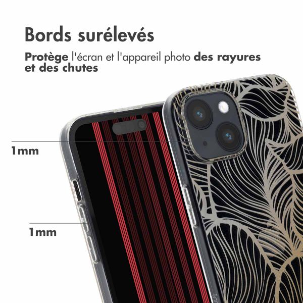 imoshion Coque Design Apple iPhone 15 - Golden Leaves Transparent