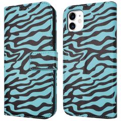 imoshion Étui de télephone portefeuille Design Apple iPhone 11 - Black Blue Stripes