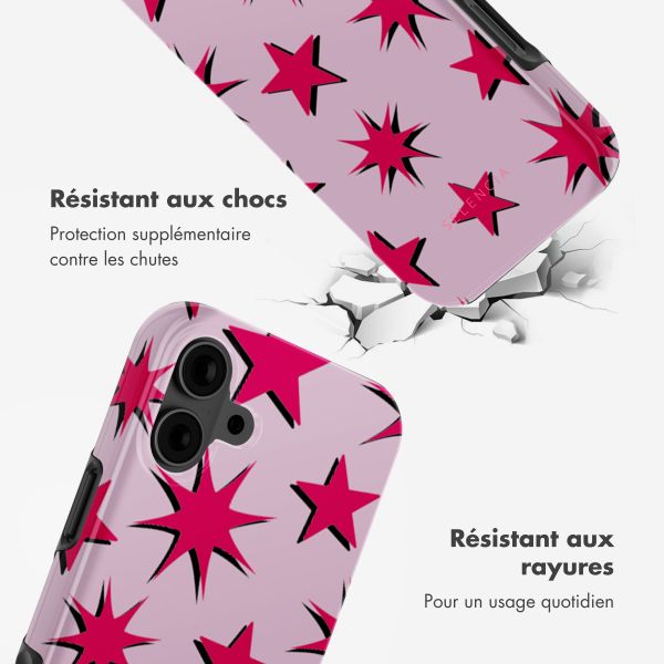 Selencia Coque arrière Vivid avec MagSafe Apple iPhone 16 - Stars Rubine Red Light Pink