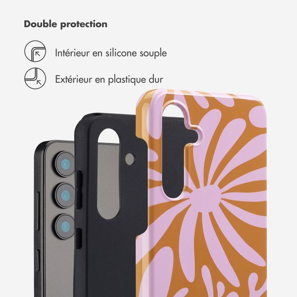 Selencia Coque arrière Vivid Samsung Galaxy S24 FE - Modern Bloom Pink