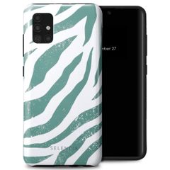 Selencia Coque arrière Vivid Tough Samsung Galaxy A51 - Colorful Zebra Pine Blue