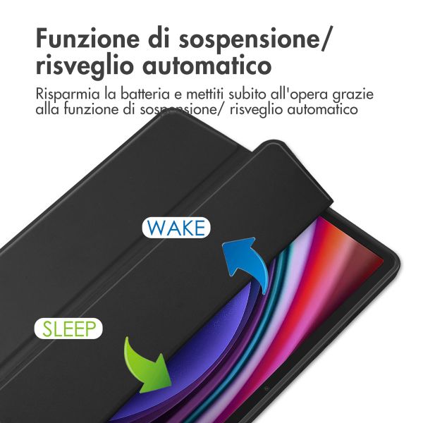 imoshion Coque tablette rigide Trifold Samsung Galaxy Tab S9 11.0 pouces - Noir