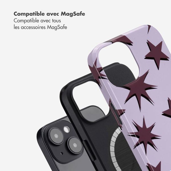 Selencia Coque arrière Vivid avec MagSafe Apple iPhone 14 - Stars Plum Lilac