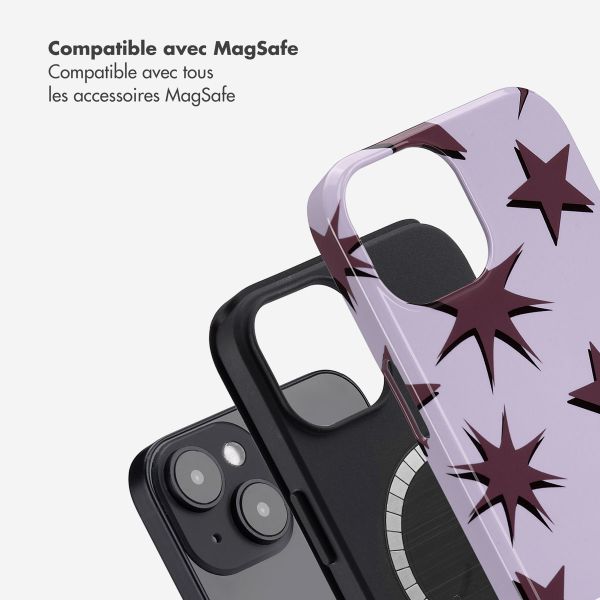 Selencia Coque arrière Vivid Tough avec MagSafe iPhone 14 - Stars Plum Lilac