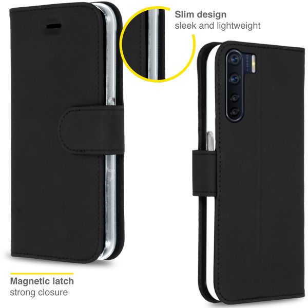 Accezz Étui de téléphone portefeuille Wallet Oppo A91 / Reno 3 - Noir