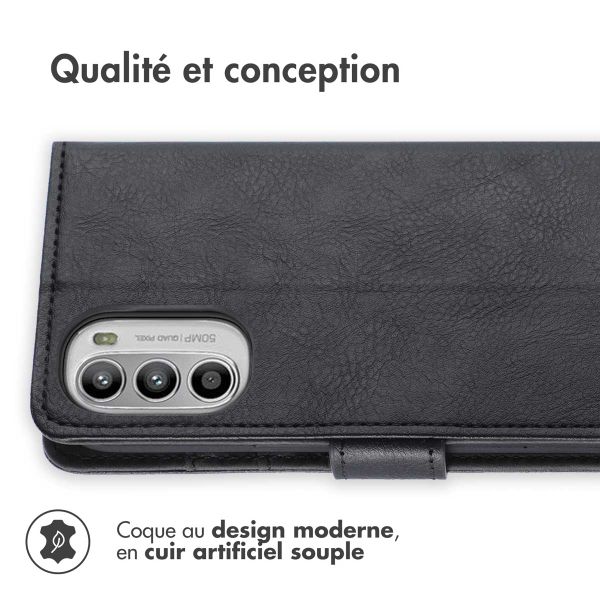 imoshion Étui de téléphone portefeuille Luxe Motorola Moto G52 / G82 - Noir