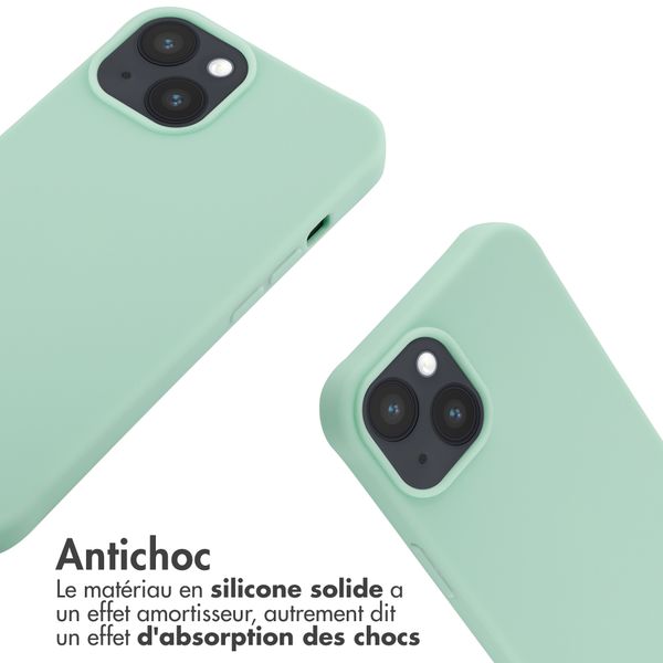 imoshion ﻿Coque en silicone avec cordon iPhone 14 - Menthe verte