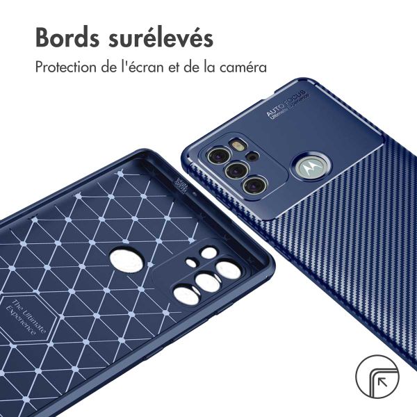 imoshion Coque silicone Carbon Motorola Moto G60s - Bleu