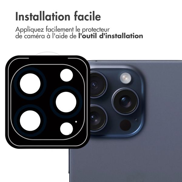 imoshion Lot de 2 protections d'objectif de caméra Apple iPhone 15 Pro / 15 Pro Max - Blue Titanium