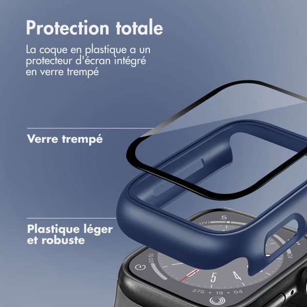 imoshion Coque rigide à couverture complète Apple Watch 7 / 8 / 9 - 45 mm - Bleu foncé