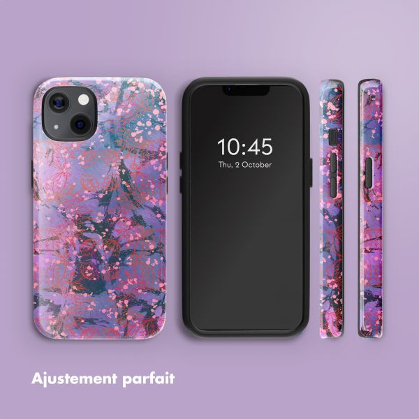 Selencia Coque arrière Vivid avec MagSafe Apple iPhone 13 - Fresh Paint Flower Orange