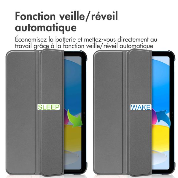 imoshion Coque tablette Trifold Apple iPad 11 (2025) 11 pouces A16 / iPad 10 (2022) 10.9 pouces - Gris