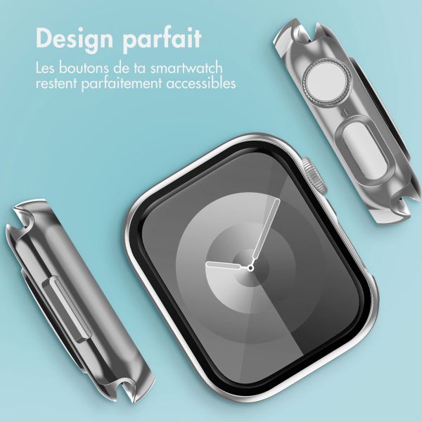 imoshion Coque rigide brillante à couverture complète pour Apple Watch Series 7 / 8 / 9 - 45 mm - Argent