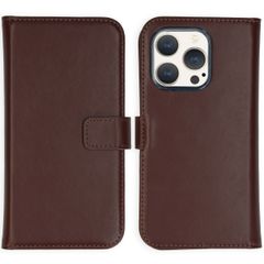 Selencia Étui portefeuille en cuir véritable Apple iPhone 15 Pro - Marron