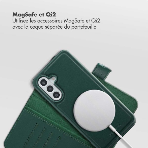 Selencia Étui portefeuille amovible Olyn avec MagSafe Samsung Galaxy A56 - Vert
