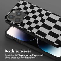 Selencia ﻿Coque design en silicone avec cordon amovible iPhone 14 Pro Max - Irregular Check Black