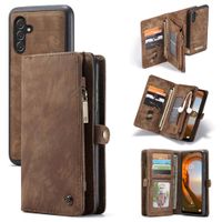 CaseMe Etui de téléphone de luxe en cuir deux en un Samsung Galaxy A13 (5G) / A04s - Brun