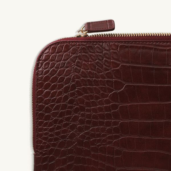 Selencia Pochette ordinateur Croco 15-16 pouces - Burgundy