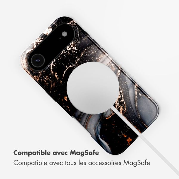 Selencia Coque arrière Vivid avec MagSafe Apple iPhone Air - Chic Marble Black