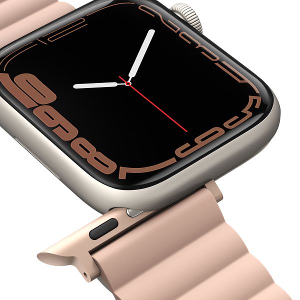Uniq Bracelet Revix réversible Apple Watch Series 1 t/m 9 / SE (38/40/41 mm) | Series 10 / 11 (42 mm) - Blush Pink / Beige