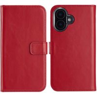 Selencia Étui de téléphone portefeuille en cuir véritable iPhone 16 - Rouge