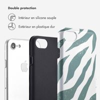 Selencia Coque arrière Vivid Tough iPhone SE (2022 / 2020) / 8 / 7 / 6(s) - Colorful Zebra Pine Blue