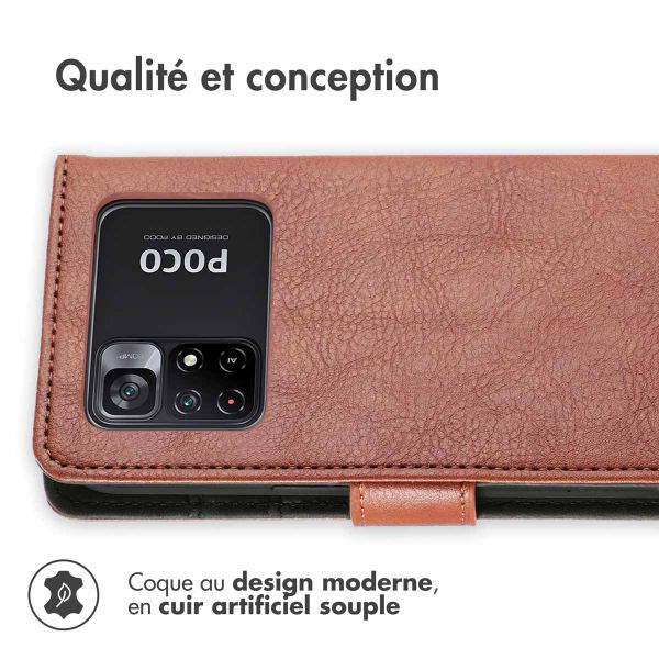 imoshion Étui de télephone portefeuille Xiaomi Poco M4 Pro 5G - Marron