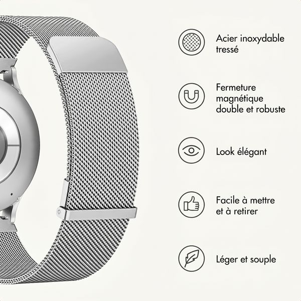 imoshion Bracelet magnétique milanais  - Connexion universelle 22 mm - Argent