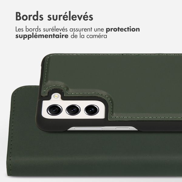 Accezz Étui de téléphone portefeuille en cuir de qualité supérieure 2 en 1 Samsung Galaxy S21 FE - Vert