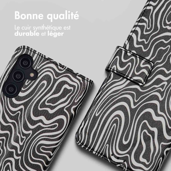 imoshion Étui de télephone portefeuille Design Samsung Galaxy A14 (5G/4G) - Black And White