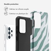 Selencia Coque arrière Vivid Tough Samsung Galaxy A52(s) (5G/4G) - Colorful Zebra Pine Blue