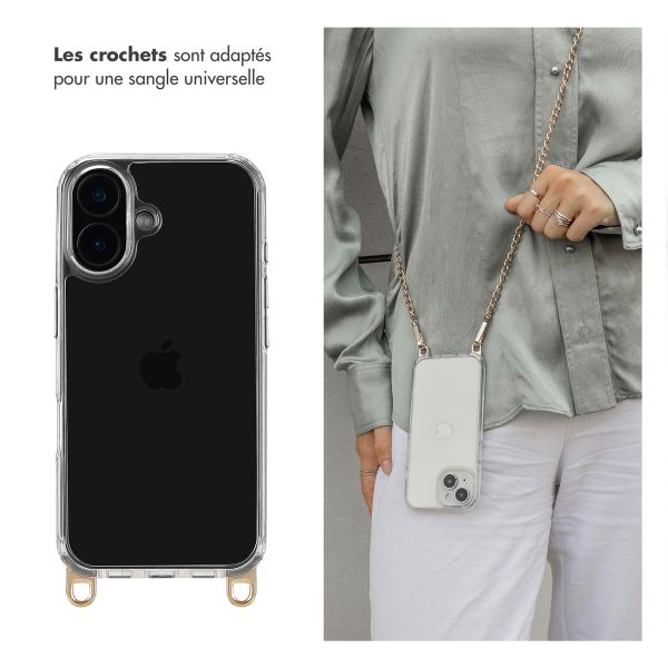 Selencia Coque arrière avec crochets amovibles Apple iPhone 16 - Transparent