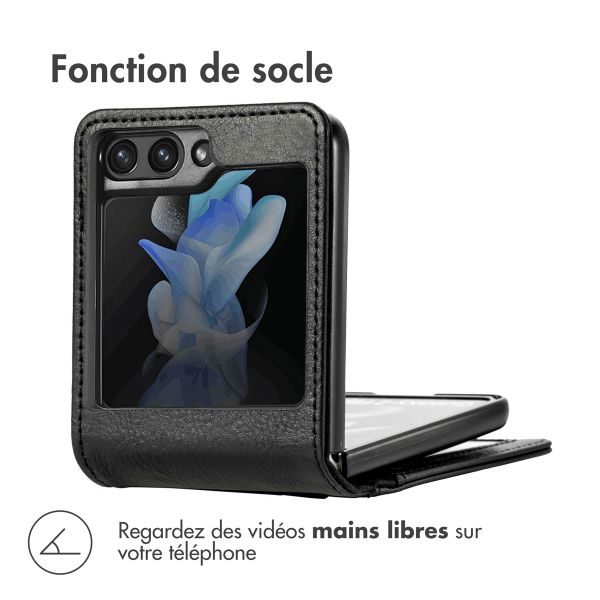 imoshion Étui de télephone portefeuille Luxe Samsung Galaxy Z Flip 5 - Noir