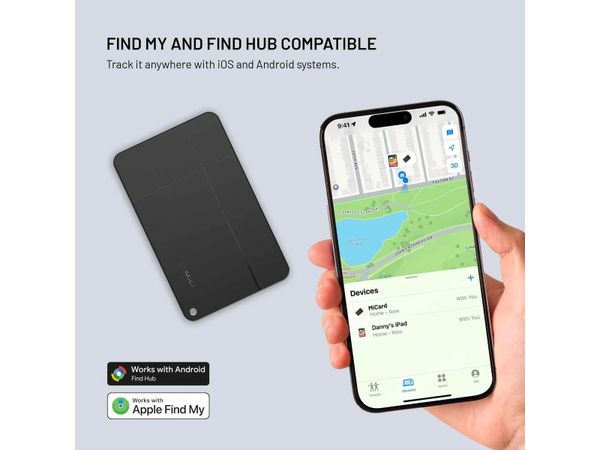 Fixed MiCard Pro - Tracker Bluetooth - Compatible avec Apple et Android - Noir