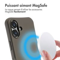 imoshion Coque arrière Color avec cordon amovible et MagSafe Apple iPhone 16 - Black Coffee