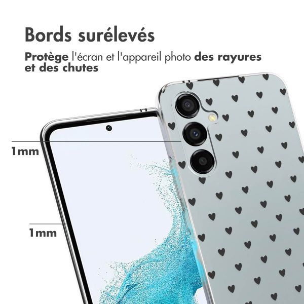 imoshion Coque Design Samsung Galaxy A54 (5G) - Cœurs - Noir