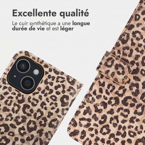 imoshion Étui de télephone portefeuille Design Apple iPhone 15 - Leopard Mood