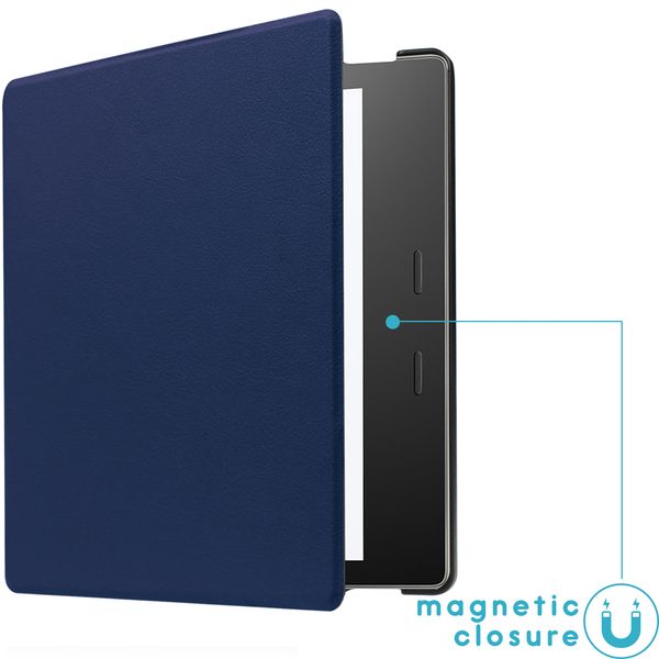 imoshion Étui de liseuse portefeuille Slim Hard Amazon Kindle Oasis 3 - Bleu foncé