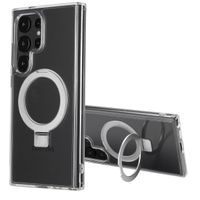 Accezz Coque Ring Stand avec MagSafe Samsung Galaxy S24 Ultra - Transparent