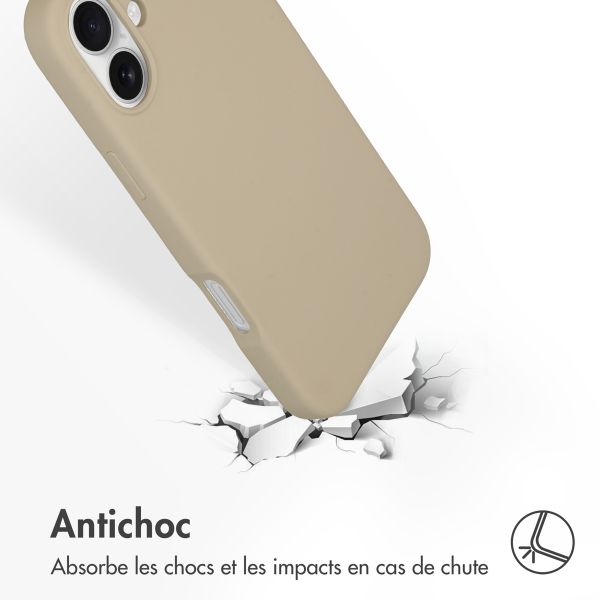 Accezz Coque Liquid Silicone avec MagSafe iPhone 16 Plus - Stone