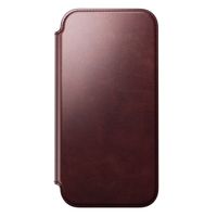 Nomad Étui de style livre folio moderne en cuir Horween avec MagSafe Apple iPhone 17 Pro Max - Burgundy