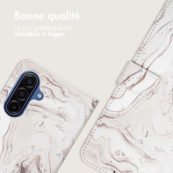 imoshion Étui de télephone portefeuille Design Samsung Galaxy A17 - Sandy Marble