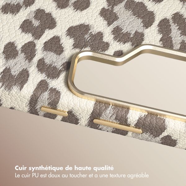 Selencia Coque Sabi imprimé panthère avec MagSafe Samsung Galaxy S26 Ultra - Soft Ivory